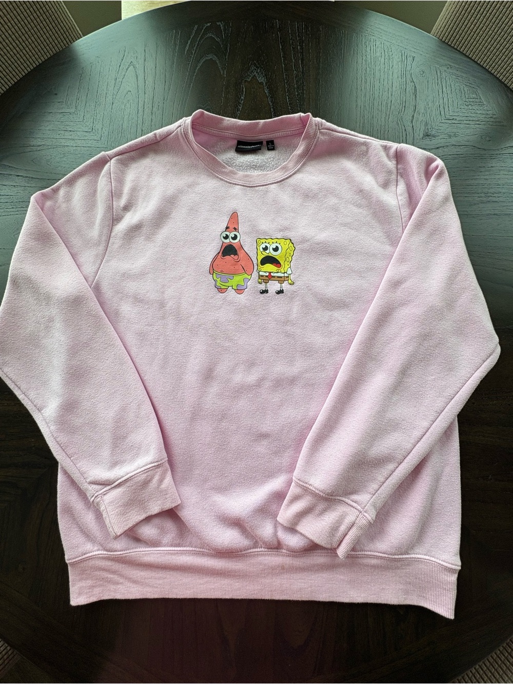 Nickelodeon SpongeBob Patrick Pink Crewneck Sweatshirt Size Large
